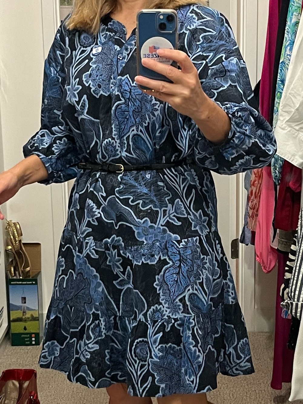 Parker Jenna Dress Marine Safari Women's Size Small